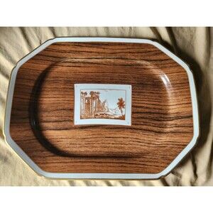 Mottahedeh Vista Alegre Niderviller Woodgrain Platter Neiman Marcus Underplate